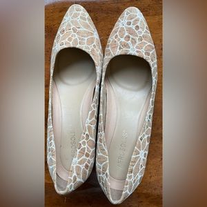 Aerosoles Cork & Floral Embroidered Pumps Size 8.5